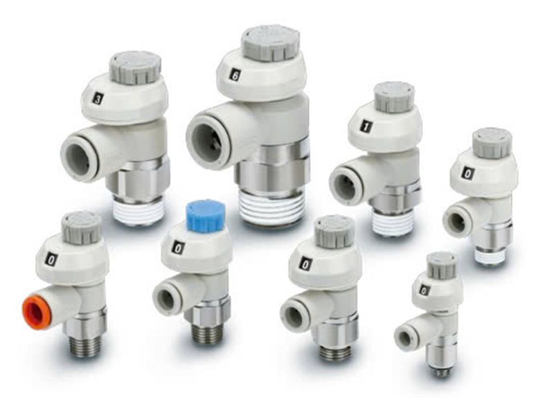 GSC120-M5E-04 – Bộ điều chỉnh tốc độ khí nén, ren M5, ống Ø4