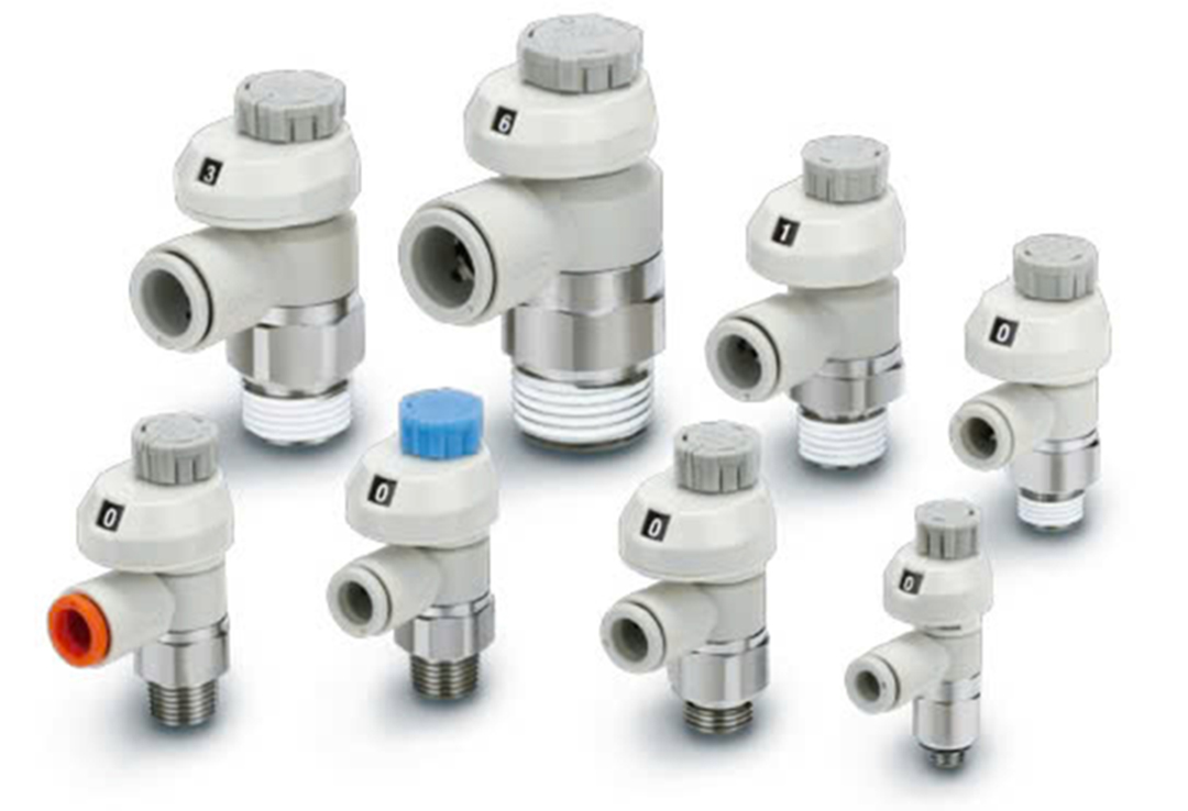 GSC120-M5E-04 – Bộ điều chỉnh tốc độ khí nén, ren M5, ống Ø4