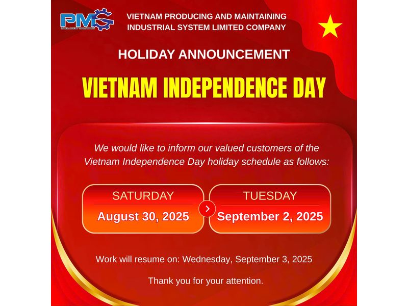 Thông báo lịch nghỉ Quốc Khánh 02/09 của Công ty