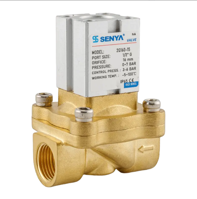 2Q200-20 – Van góc khí nén 2/2 thường đóng, thân inox