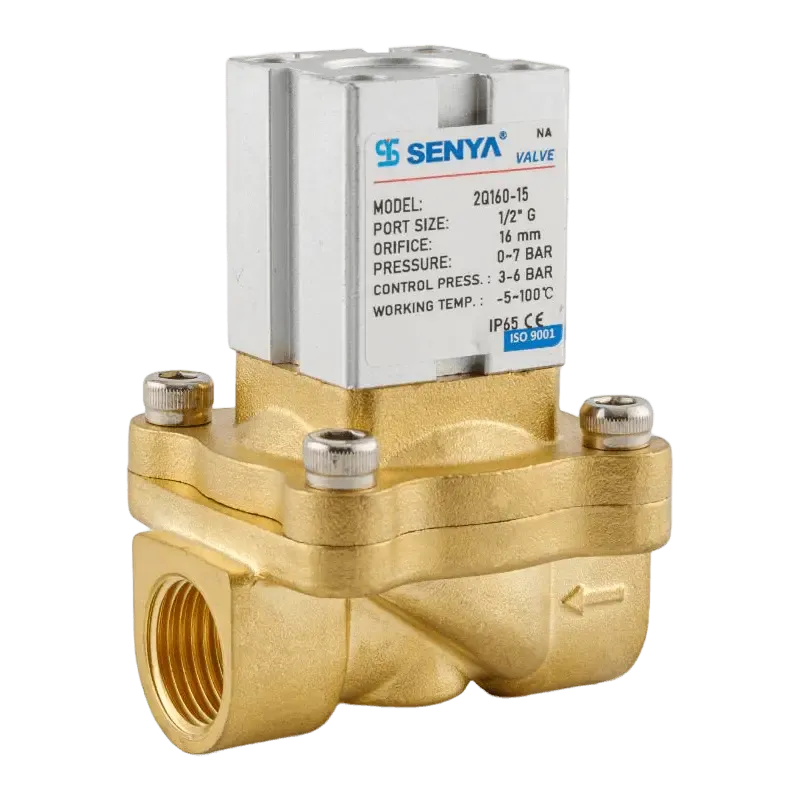 2Q200-20 – Van góc khí nén 2/2 thường đóng, thân inox